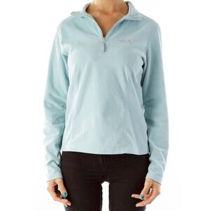 The North Face 1/4 zip pullover fleece sweater blue medium
